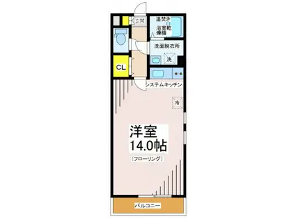 チェリーコートつつじが丘(1K/4階)の間取り写真