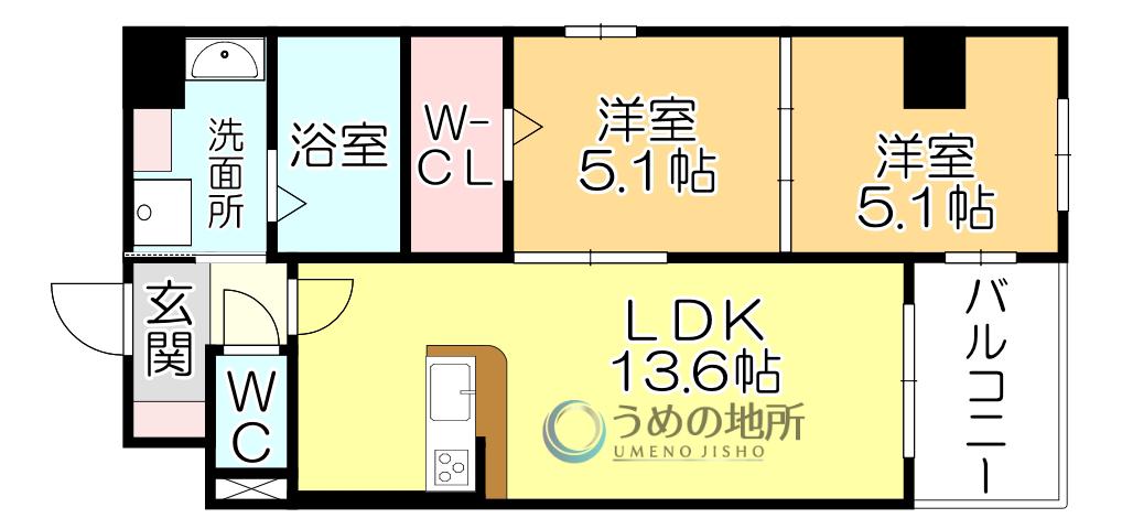 エクストラパレス(2LDK/12階)の間取り写真