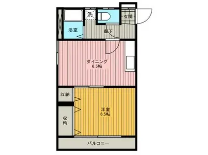 ベルエ亀有(1DK/2階)の間取り写真