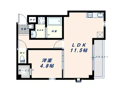 ロイヤルオーク(1LDK/2階)の間取り写真