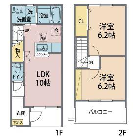 GRANDIR(2LDK/1階)の間取り写真