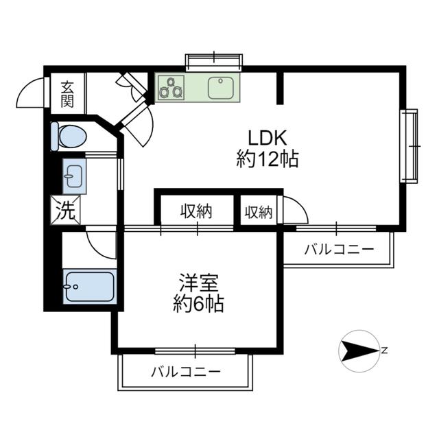東急多摩川線 鵜の木駅 徒歩5分 3階建 築40年(1LDK/1階)の間取り写真