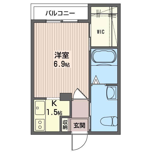 クレストパーク(1K/2階)の間取り写真