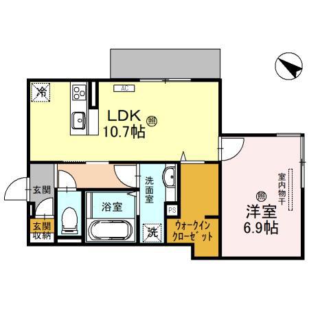 レジデンス藤戸(1LDK/3階)の間取り写真