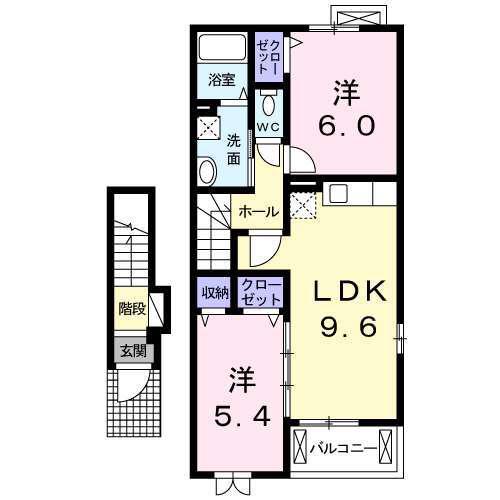 フィオリース.3(2LDK/2階)の間取り写真
