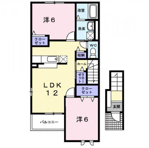キャパシティIV(2LDK/2階)の間取り写真