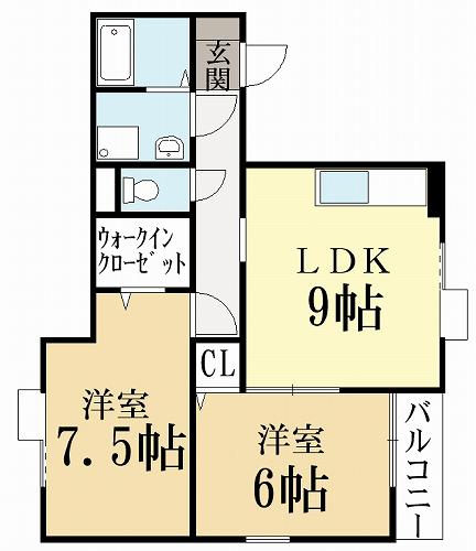セジュール・リンデン(2LDK/1階)の間取り写真