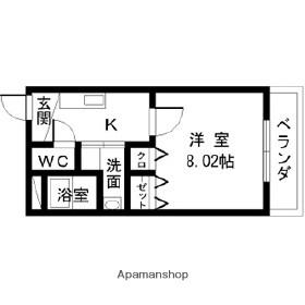 フジパレス西国分(1K/1階)の間取り写真