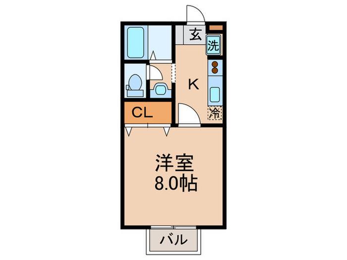 セジュール雅I(1K/2階)の間取り写真