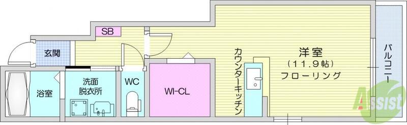 JR東北本線 南仙台駅 徒歩31分 2階建 築14年(ワンルーム/1階)の間取り写真