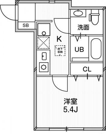 ルクール平和台(1K/1階)の間取り写真