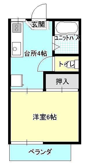 コーポラスタツミ(1K/1階)の間取り写真