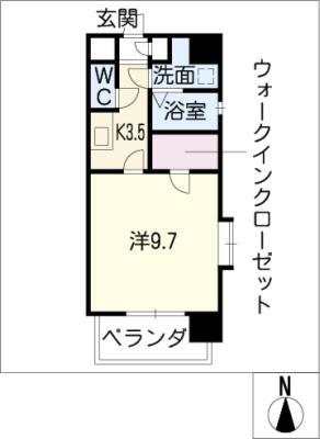 リエス伏見(1K/7階)の間取り写真