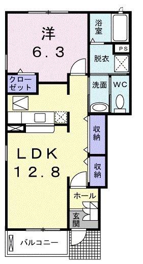 メゾン・パルテ-ルE(1LDK/1階)の間取り写真