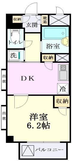 エレグランセ学芸大(1DK/3階)の間取り写真