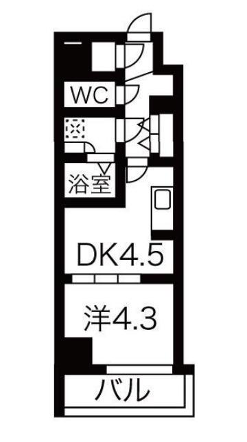 ルネサンスコート築地(1DK/10階)の間取り写真