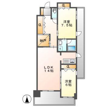 ソレイユ徳川(2SLDK/3階)の間取り写真