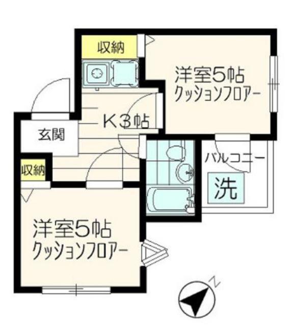 アステールII(2K/3階)の間取り写真