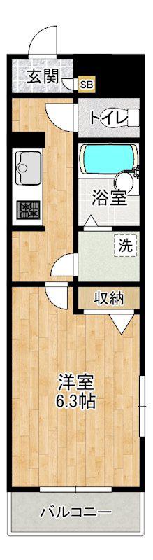 サニーハウス(1K/1階)の間取り写真