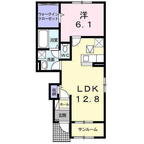 プライム・ヴィレッジ(1LDK/1階)の間取り写真