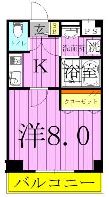 サンマルコ北綾瀬(1K/2階)の間取り写真