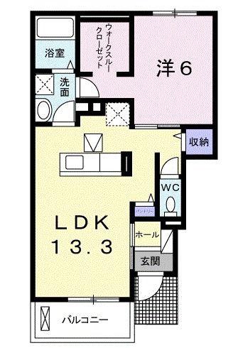 ルーチェ・F B(1LDK/1階)の間取り写真