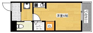 LSHOUSE東荒神(ワンルーム/1階)の間取り写真