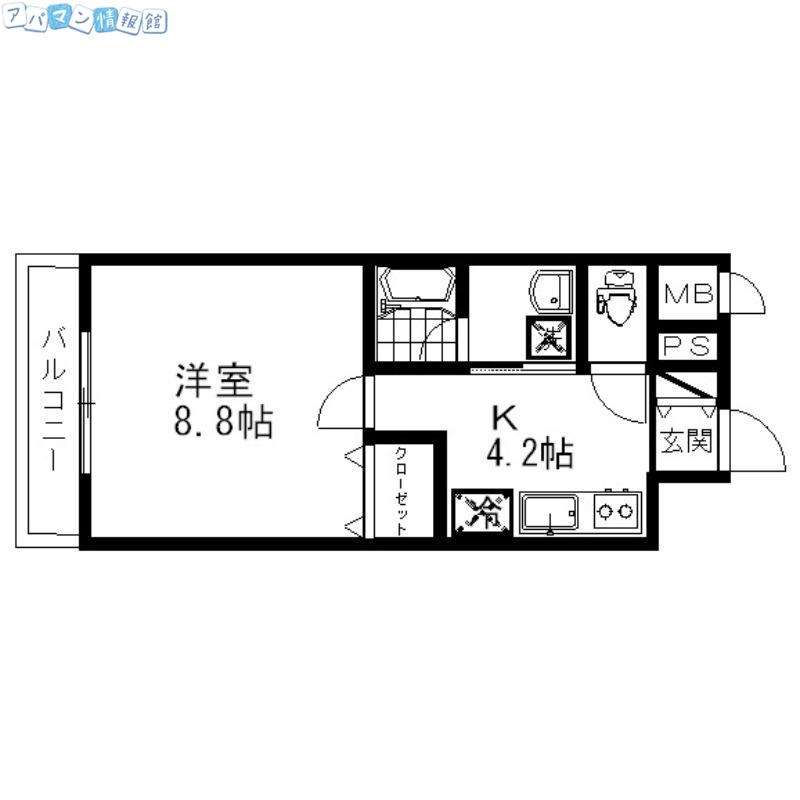 コンコース東堀(1K/7階)の間取り写真