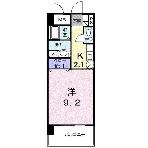 ベルマーレ(1K/5階)の間取り写真