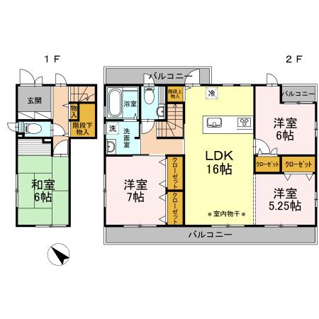 緑ケ丘戸建ー緑ヶ丘1丁目-(4LDK/1階)の間取り写真
