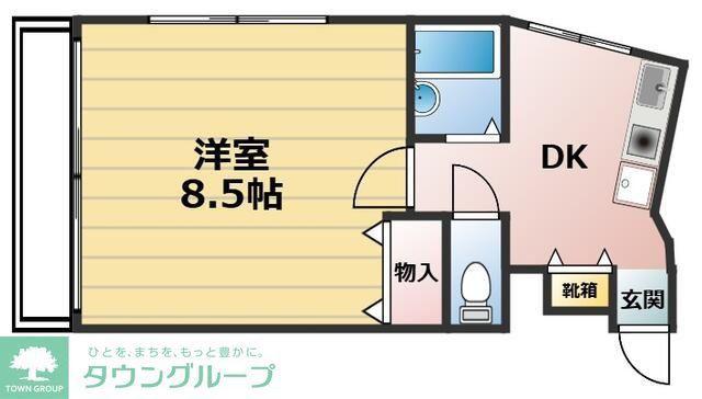 Kハイツ(1K/3階)の間取り写真