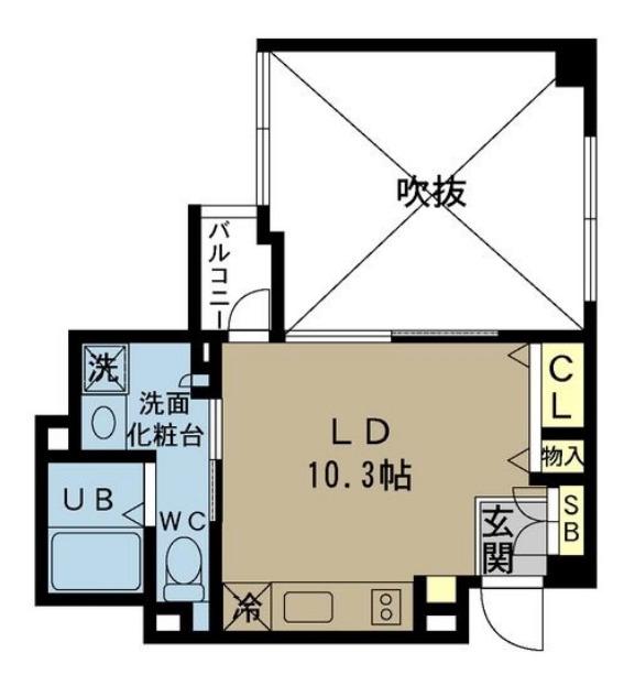 RIDGE北堀江(ワンルーム/14階)の間取り写真