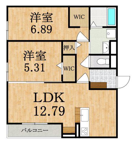 CASA LIBERTY BALANCE THIRD(2LDK/3階)の間取り写真