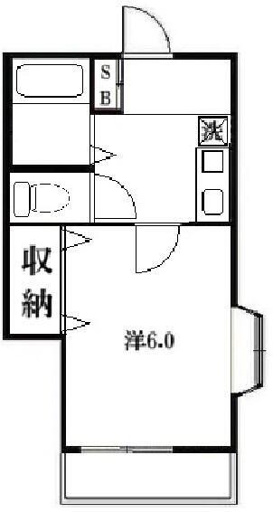 プレステージ北谷(1K/1階)の間取り写真