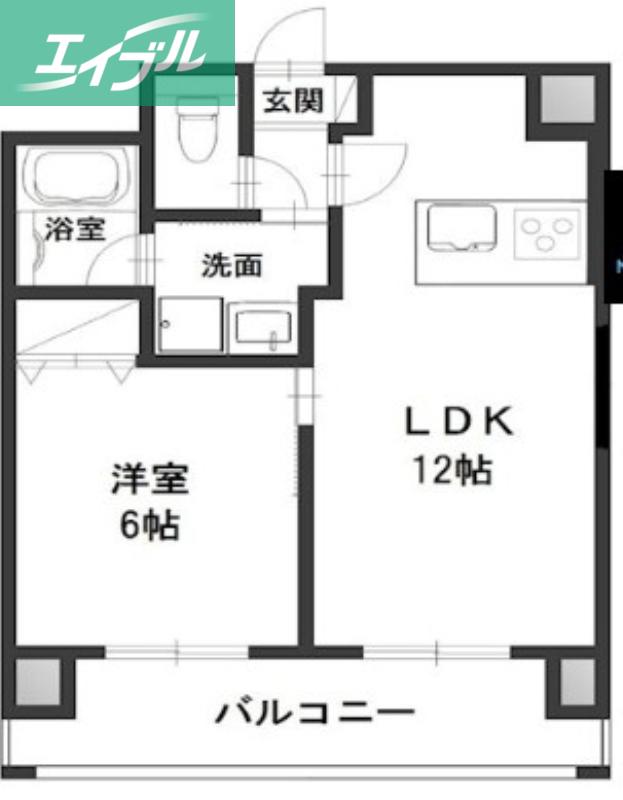 リーブル老松町(1LDK/7階)の間取り写真