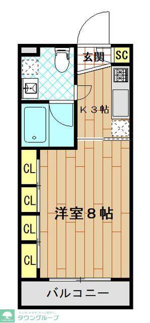 KS CITY 1(1K/2階)の間取り写真