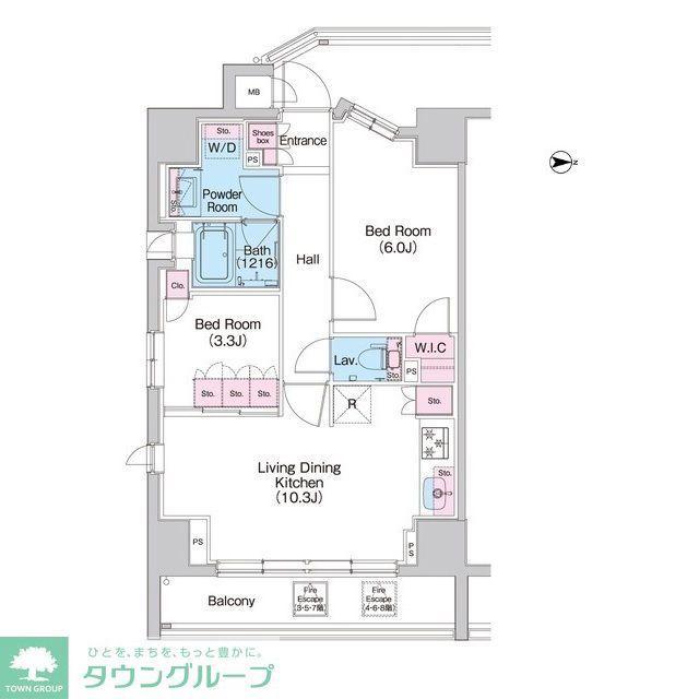 コンフォリア世田谷上馬(2LDK/4階)の間取り写真