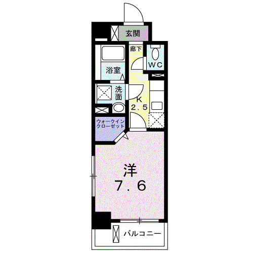 LINO(1K/2階)の間取り写真