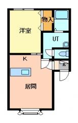 トゥインクルI(1LDK/1階)の間取り写真