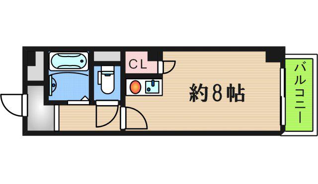エスポワール御崎(ワンルーム/2階)の間取り写真