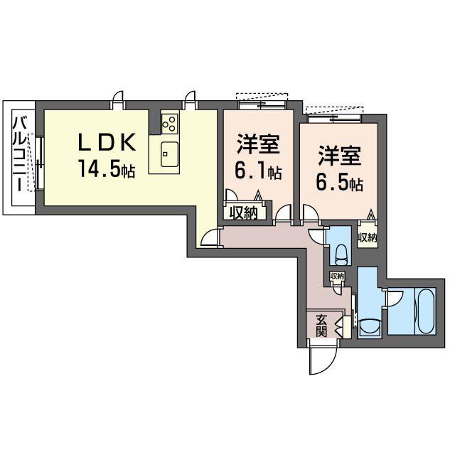 パークレジデンス海老名(2LDK/3階)の間取り写真