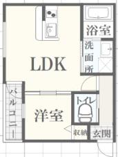 ボヌール英賀保駅前II(1LDK/2階)の間取り写真