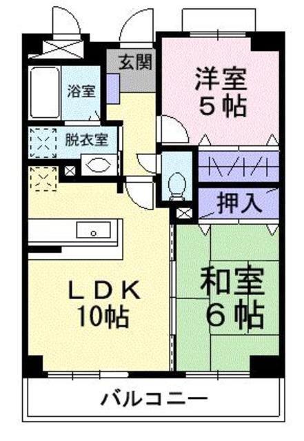リバーサイド城南(2LDK/2階)の間取り写真