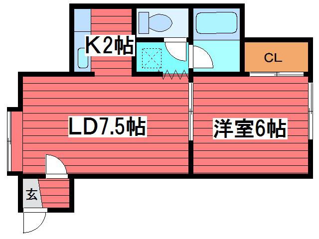 SC-FLAT月寒東(1LDK/3階)の間取り写真