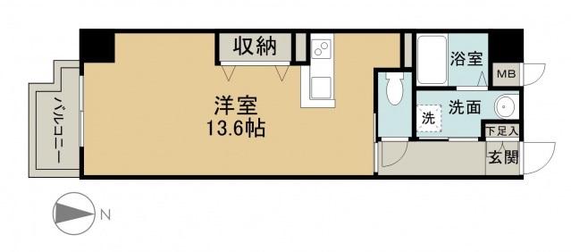 ダンデリオン十日市(ワンルーム/3階)の間取り写真