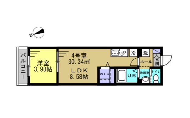 ルノン柏(1LDK/1階)の間取り写真