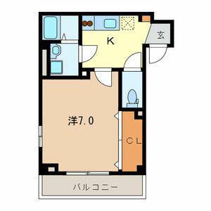 アムールIII(1K/3階)の間取り写真
