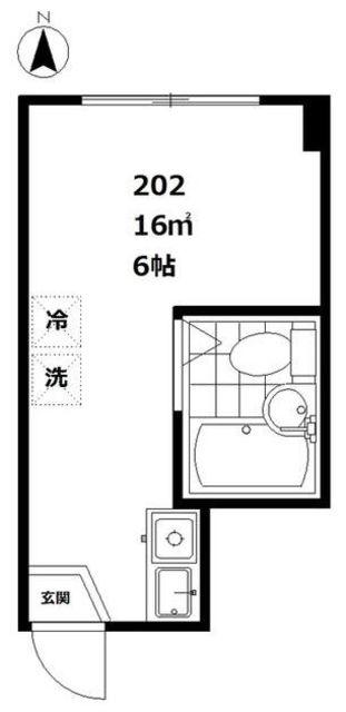 リプロン西小山(ワンルーム/2階)の間取り写真