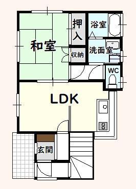 サニーハイツ(1LDK/1階)の間取り写真