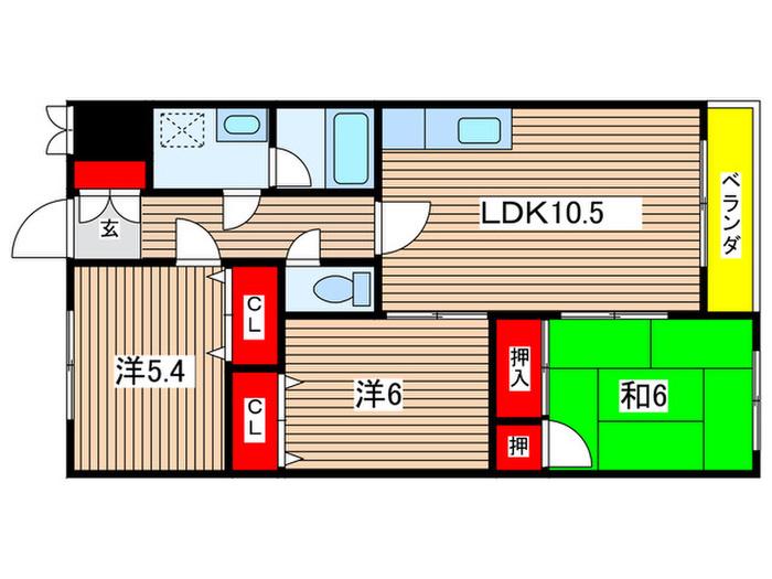 ファミリー香川(3LDK/2階)の間取り写真